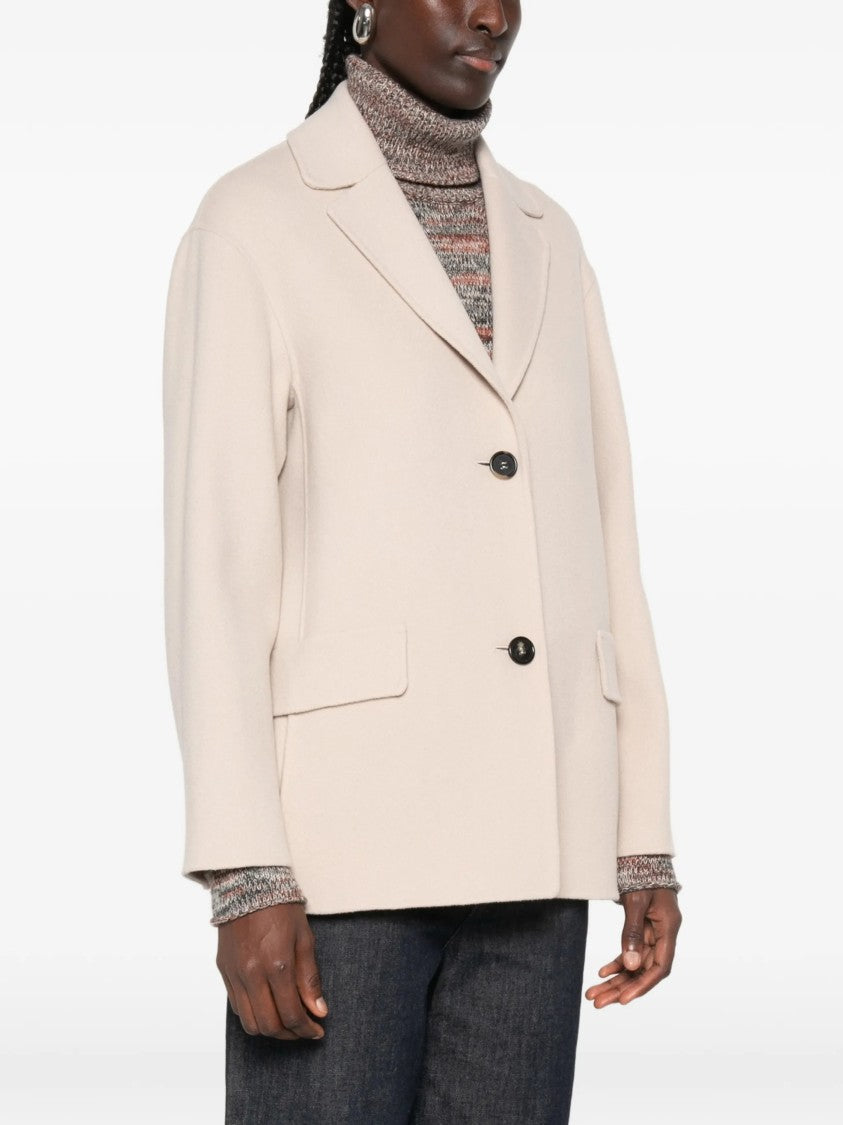 Max Mara Light Beige Smmelfi Boxy Flap Jacket