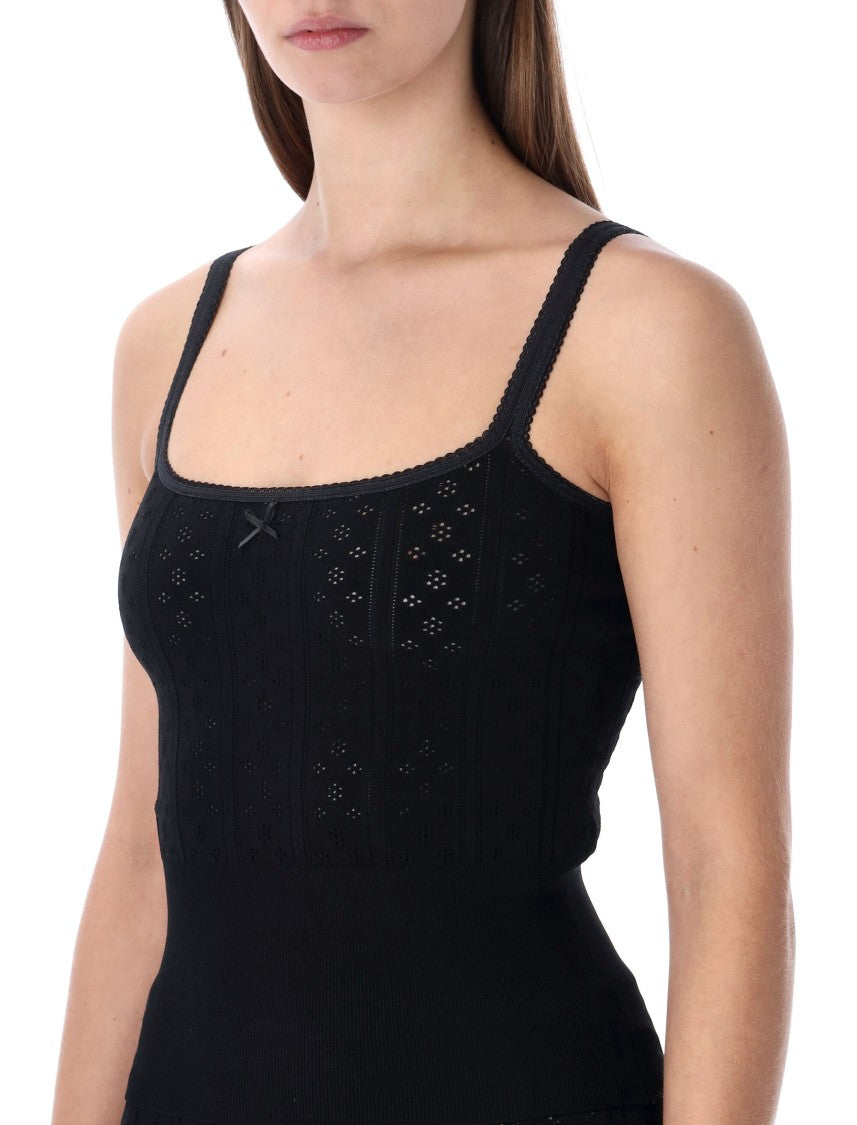 J. W. Anderson Pointelle Knit Cami With Delicate Bow Detail