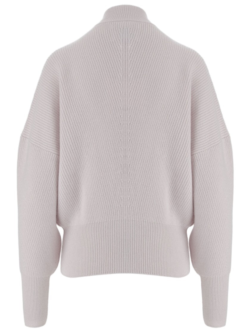 Sa Su Phi Pink Concealed Zip Striped Cashmere Sweater