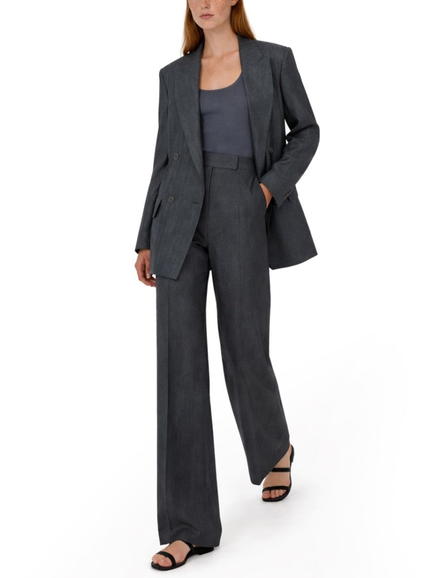 Max Mara Structured Double-Breasted Linen Jacket With Wide Lapels