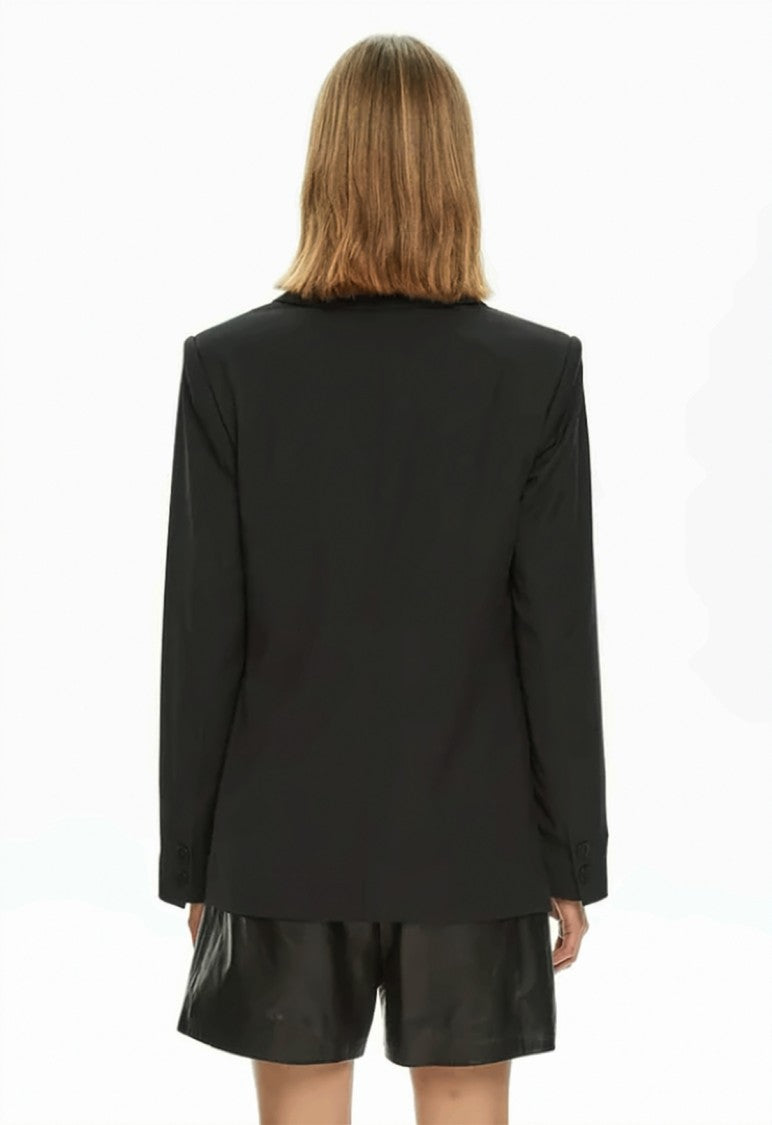 Mlo Viscose-Blend Stretch Button-Front Tailored Jacket