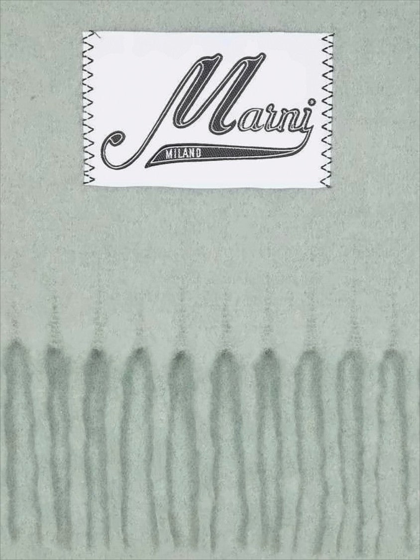 Marni Finely Woven Rectangular Scarf In Muted Pastel Green