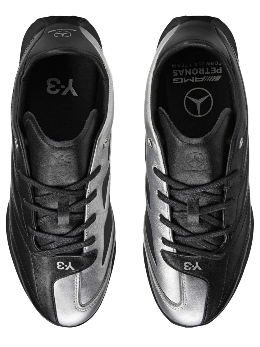 Y-3 X Amg Feroza Lo Y-3 X Amg Metallic Leather Sneakers