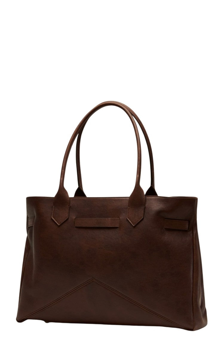 Ballantyne Buffed Calfskin Tote Bag With Diamond Pattern