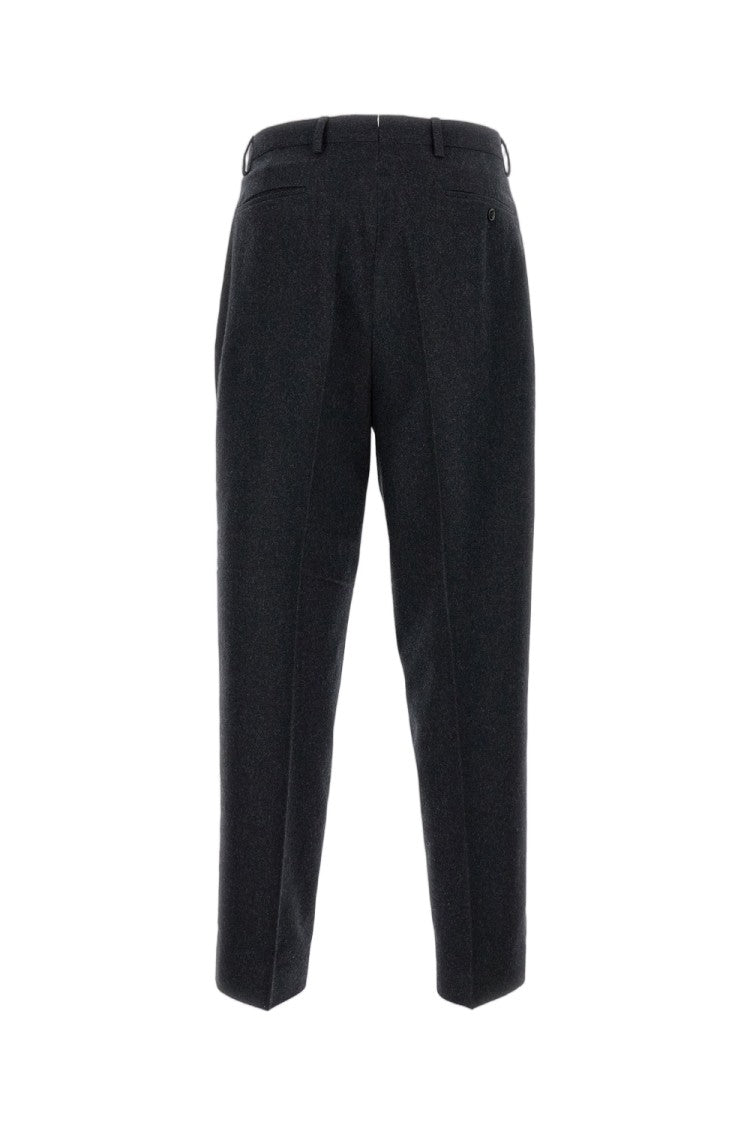 Cellar Door Tailored Straight Leg Trousers With Front Pleats And Zip Closure