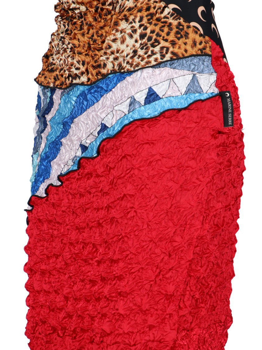 Marine Serre Multicolor Fabric Midi Dress