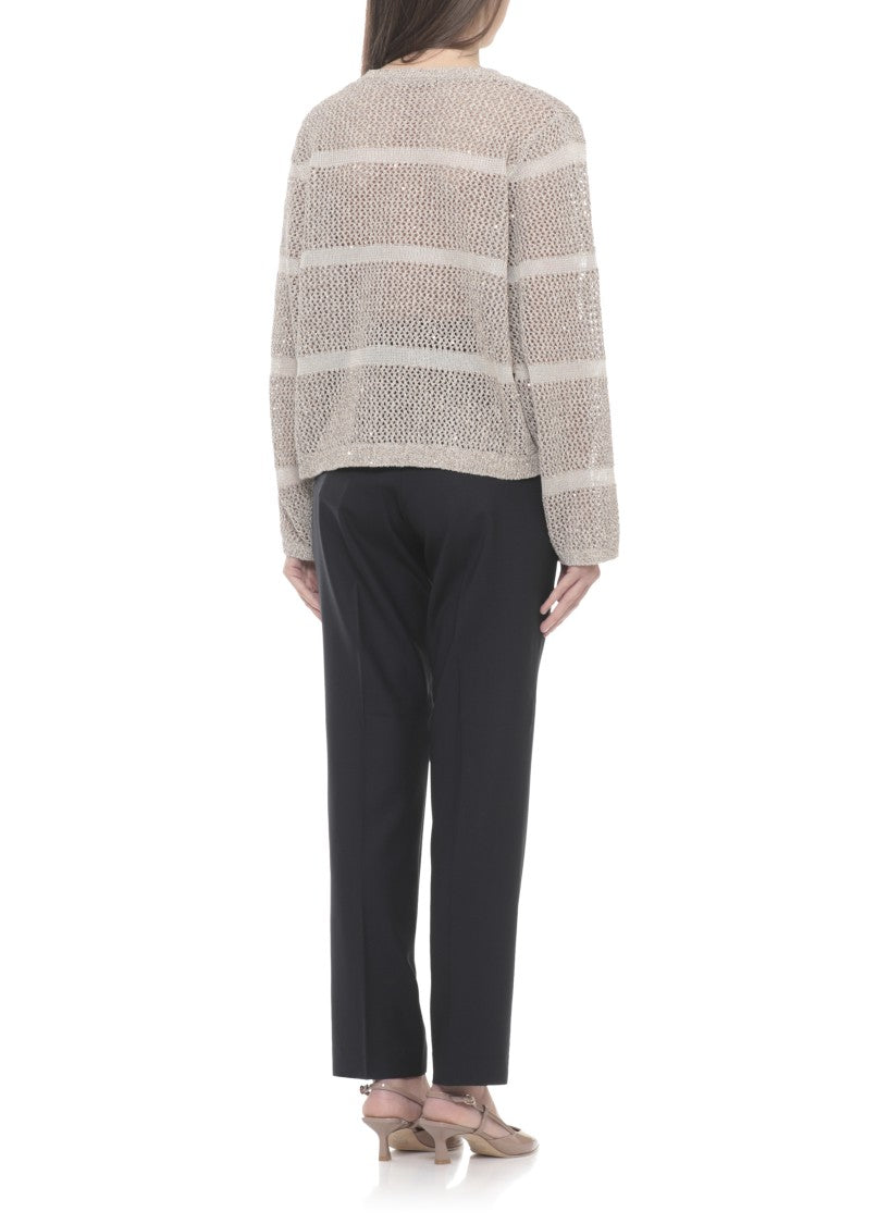 Panicale Perforated Sequin Long Sleeve Sweater