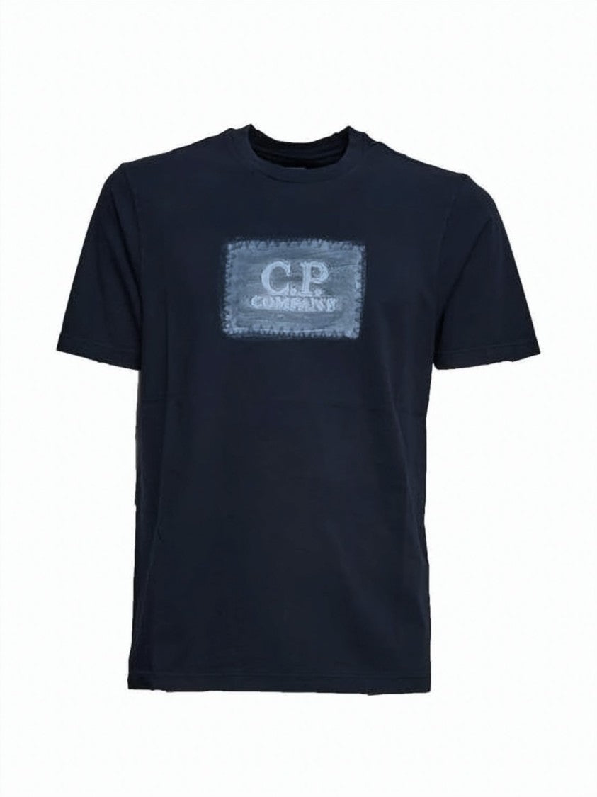 C.P. Company Minimalist Black Short-Sleeved T-Shirt With Rectangular Patch