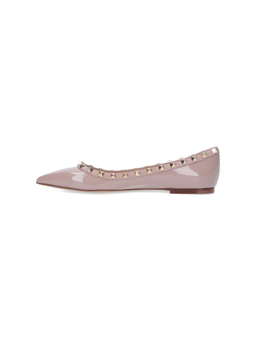 Valentino Garavani Minimalist Pink Flats With Rounded Toe