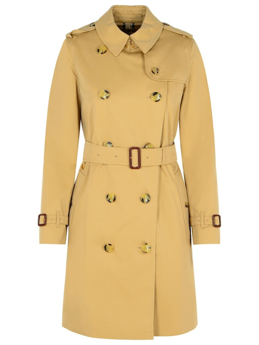Burberry Beige Cotton 'Kensington' Medium Trench Coat