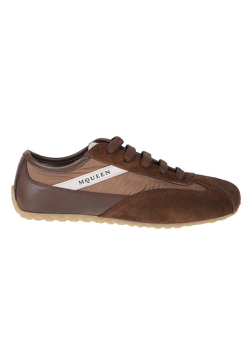 Alexander Mcqueen Brown Nylon Suede Panel Sneakers