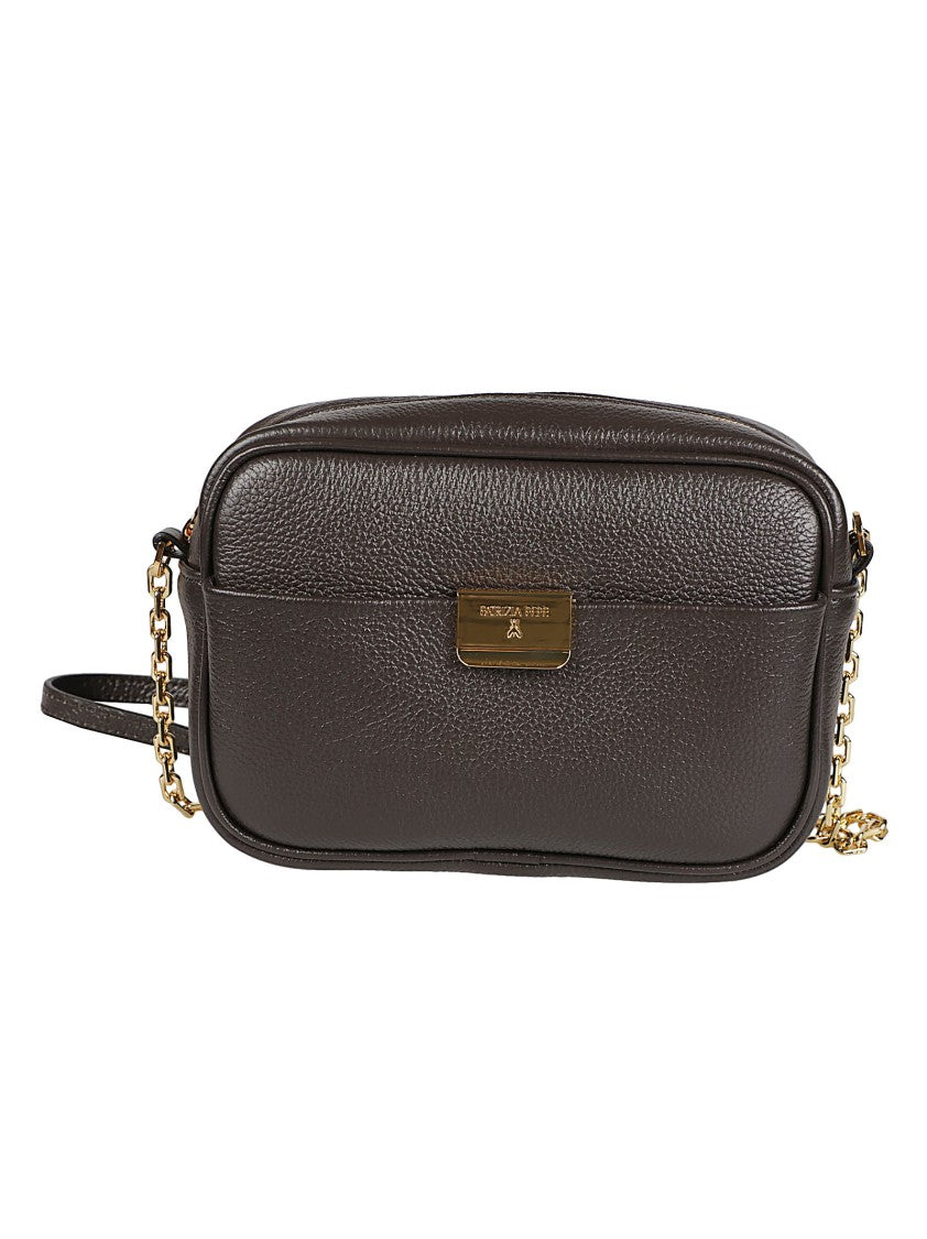 Patrizia Pepe All Day Compact Textured Calfskin Shoulder Bag