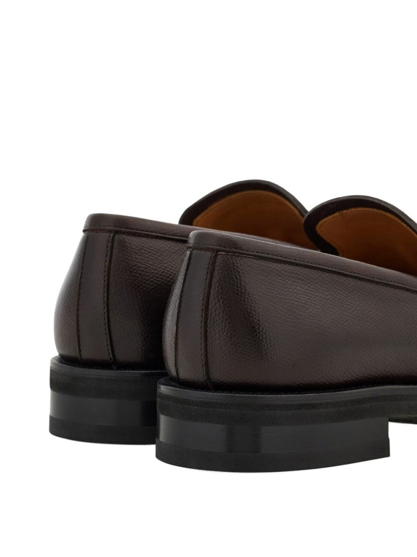 Ferragamo Smooth Leather Penny Loafers With Rounded Toe