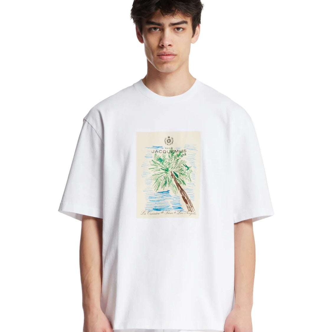 Jacquemus White Oversized T-Shirt With Graphic Print