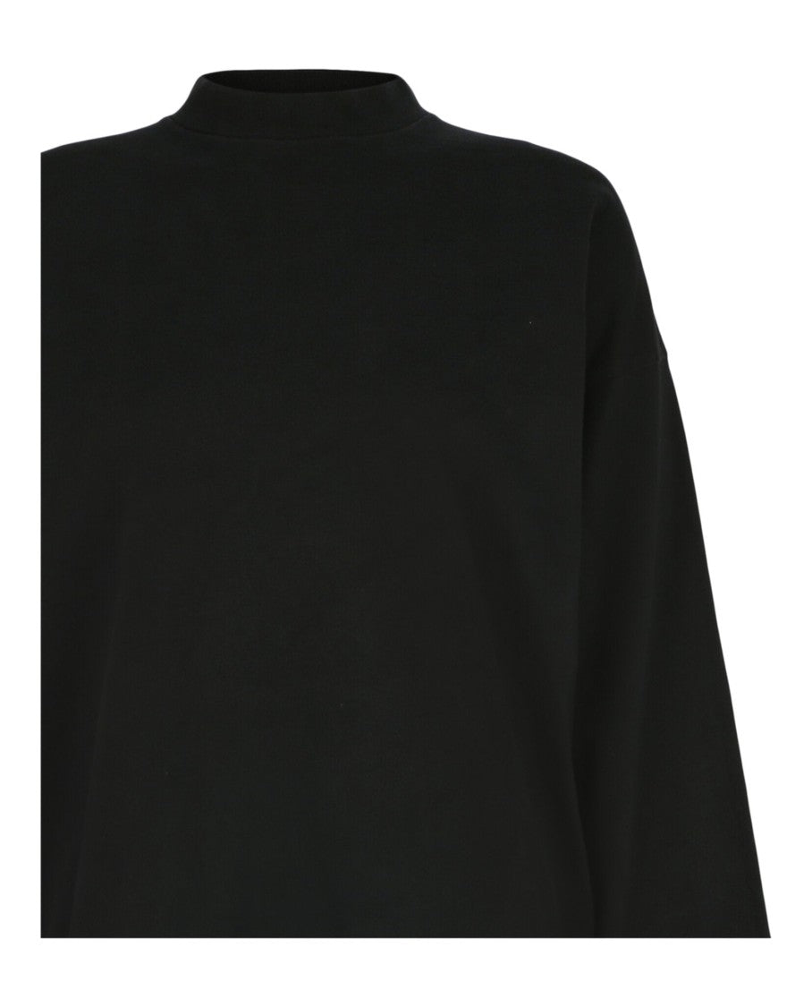 Balenciaga Oversized Black T-Shirt With Ribbed Details