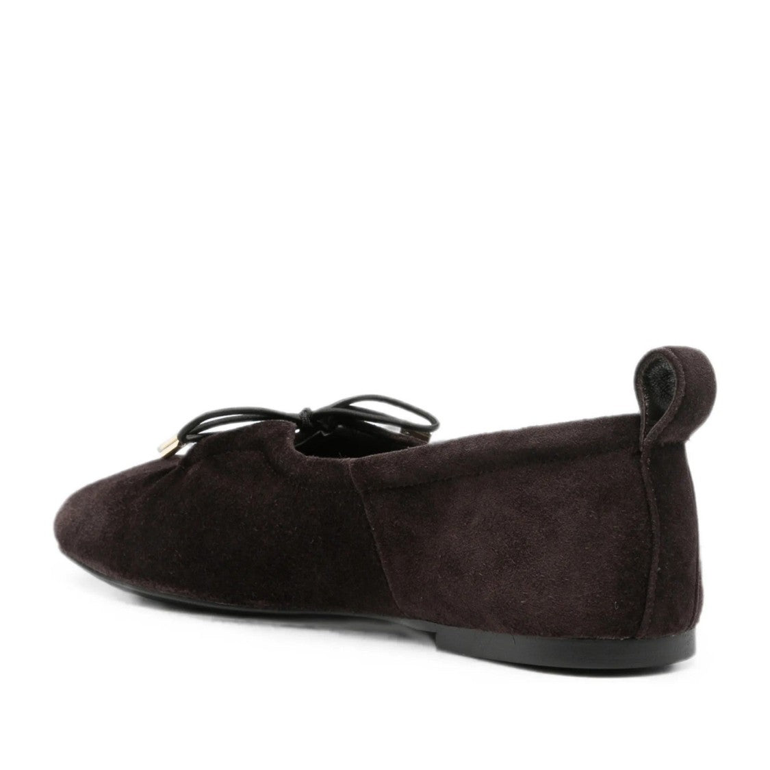 Adrianna Feretti Brown Bow Detail Low-Profile Suede Flats