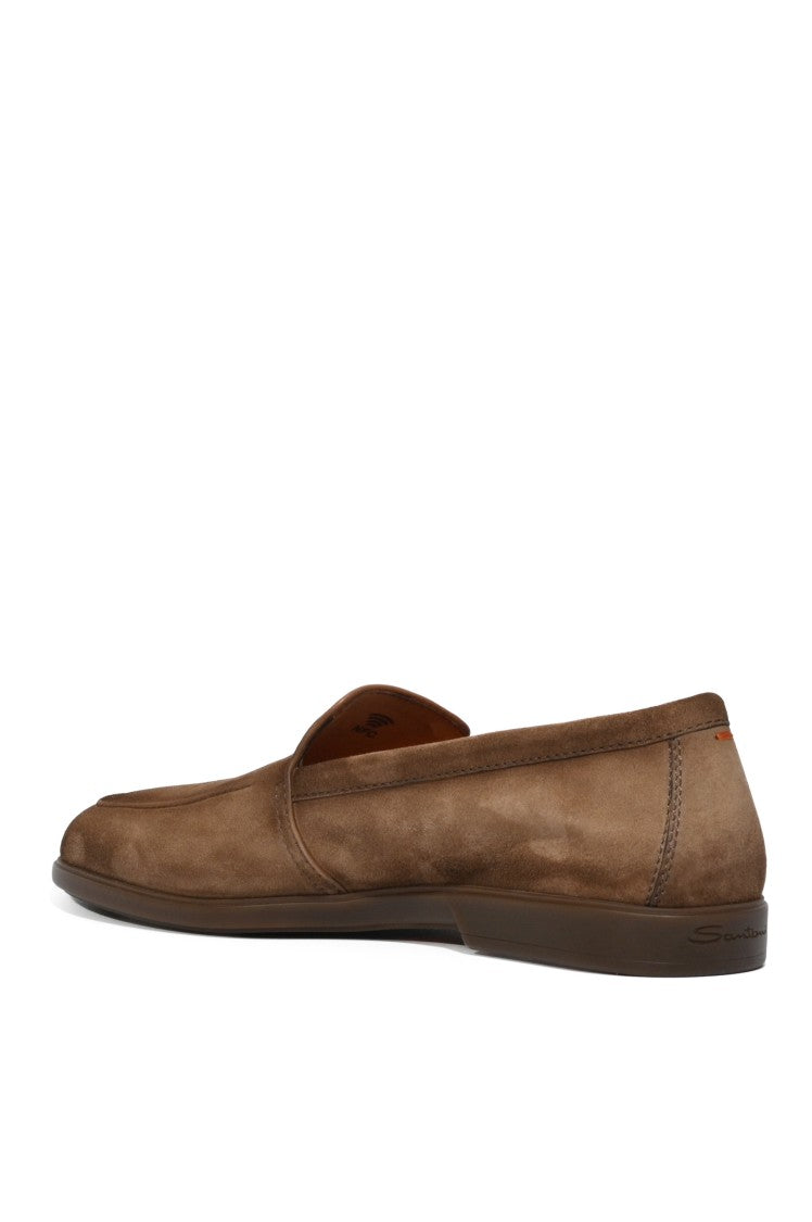 Santoni Suede Tonal Sole Loafers
