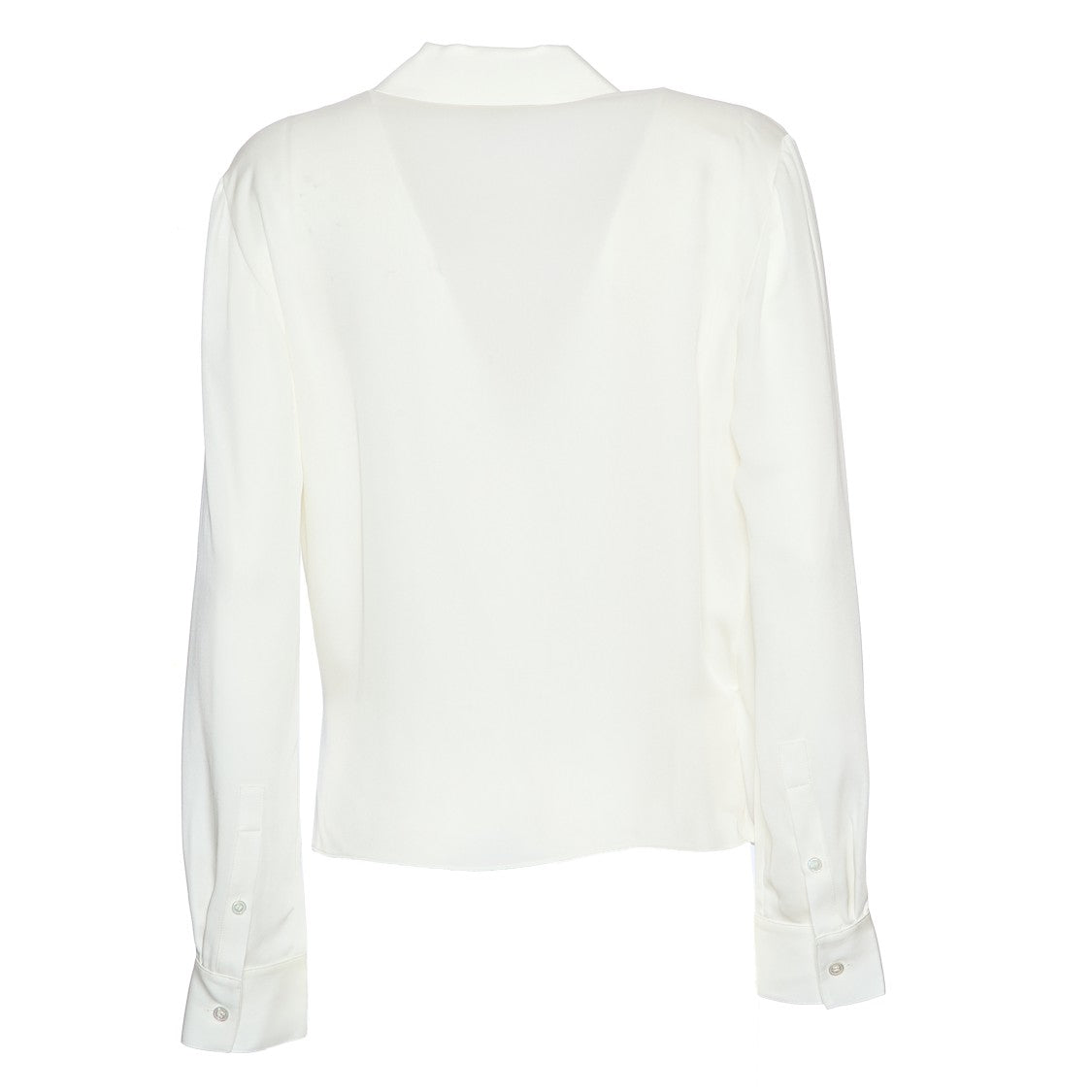 Theory Ivory V-Neck Blouse With Lapel Wrap