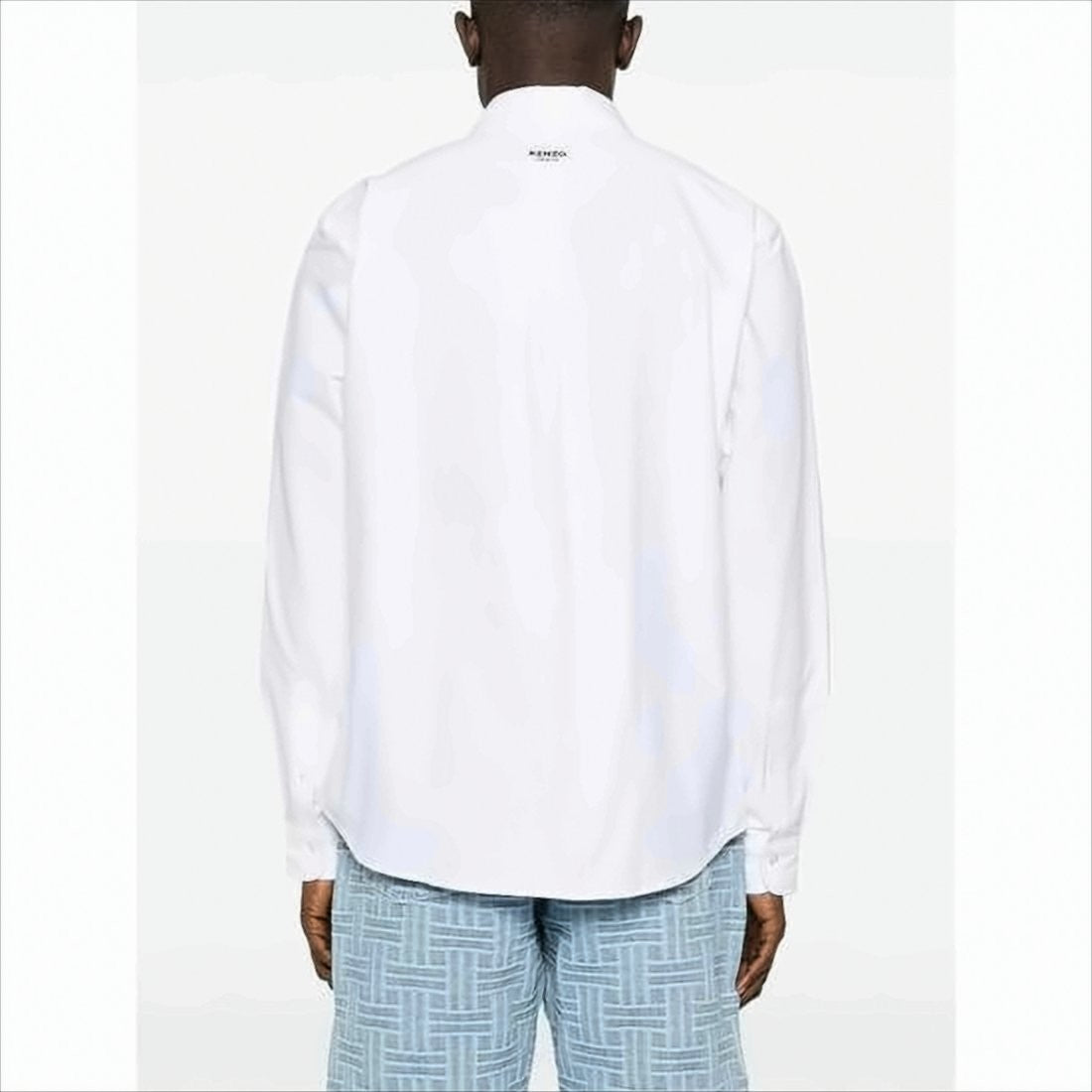 Kenzo Long-Sleeve White Shirt With Button-Down Collar