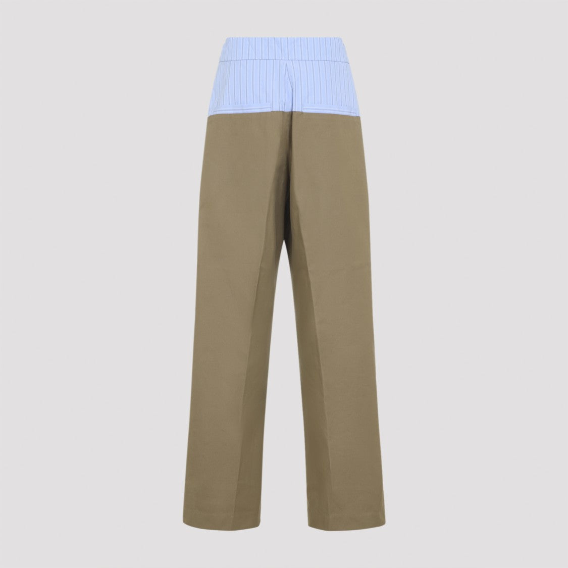 Dries Van Noten Two-Tone Straight-Leg Trousers With Elasticated Waistband
