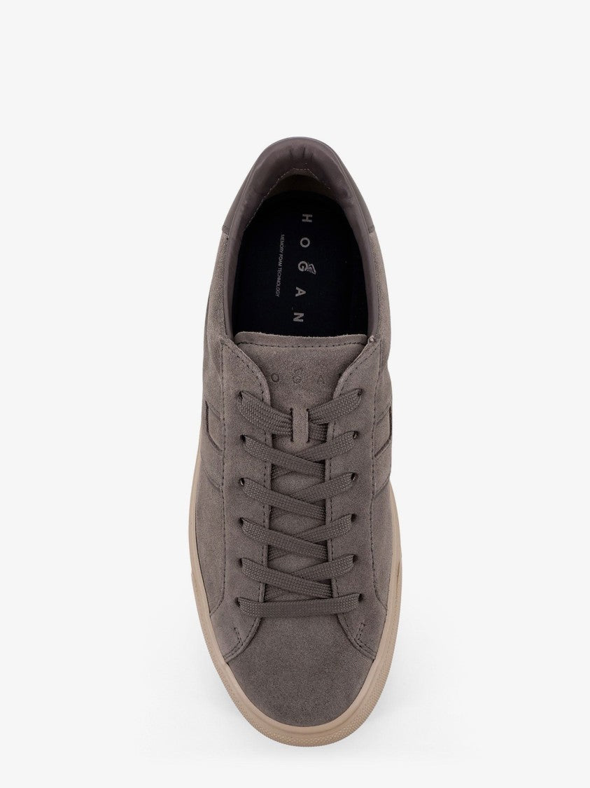 Hogan Low-Top Lace-Up Shoes In Graphite Mutton