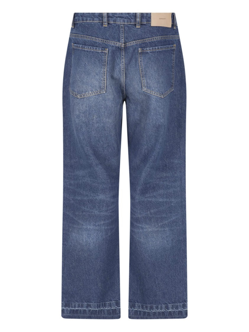 Represent Blue Heaton Destroyed Straight-Leg Cotton Denim Jeans