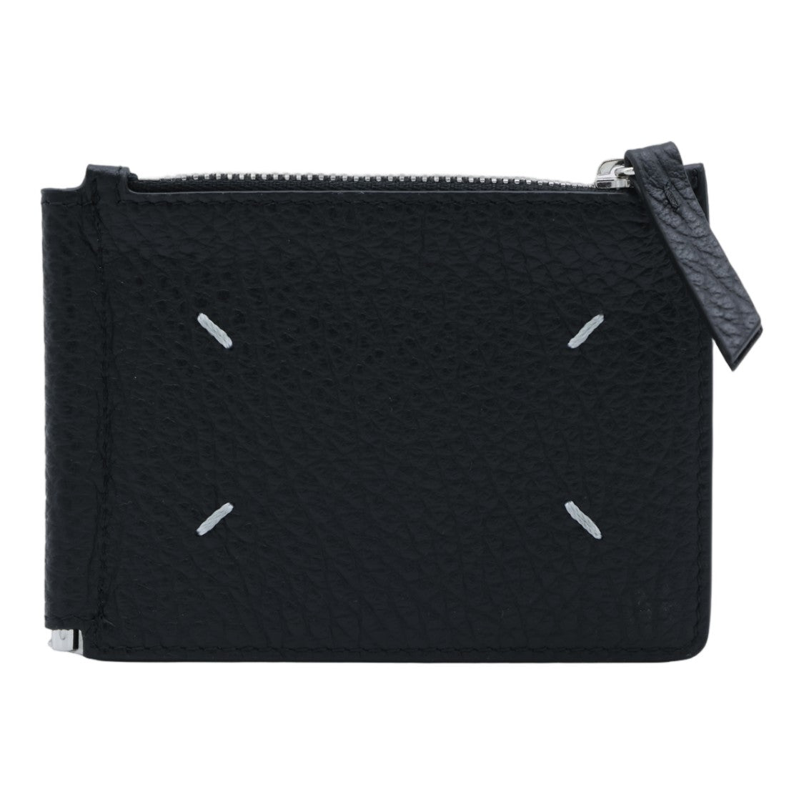 Maison Margiela Textured Leather Wallet With Zippered Closure
