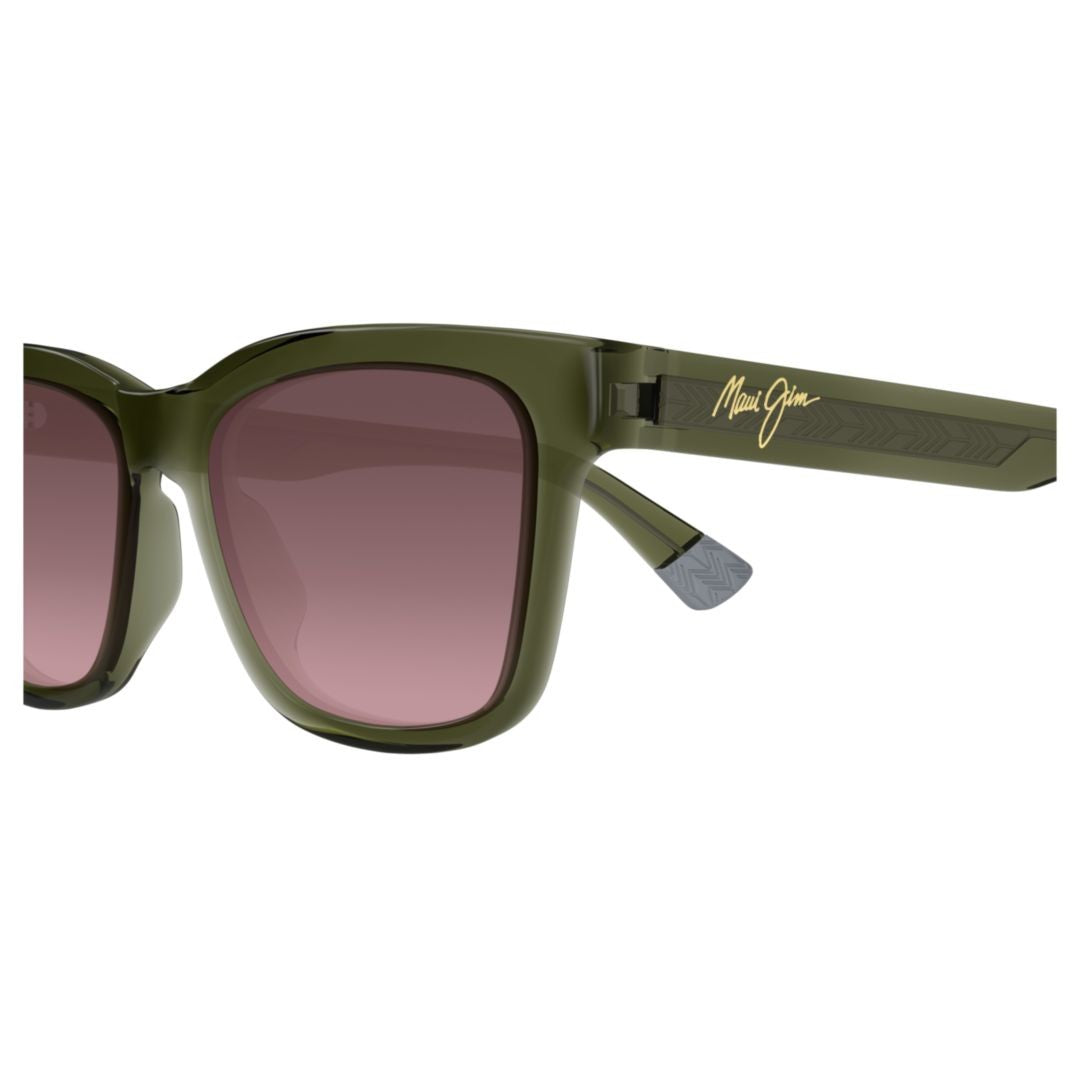 Maui Jim Hanohano Rectangular Gradient Tint Sunglasses With Textured Temples