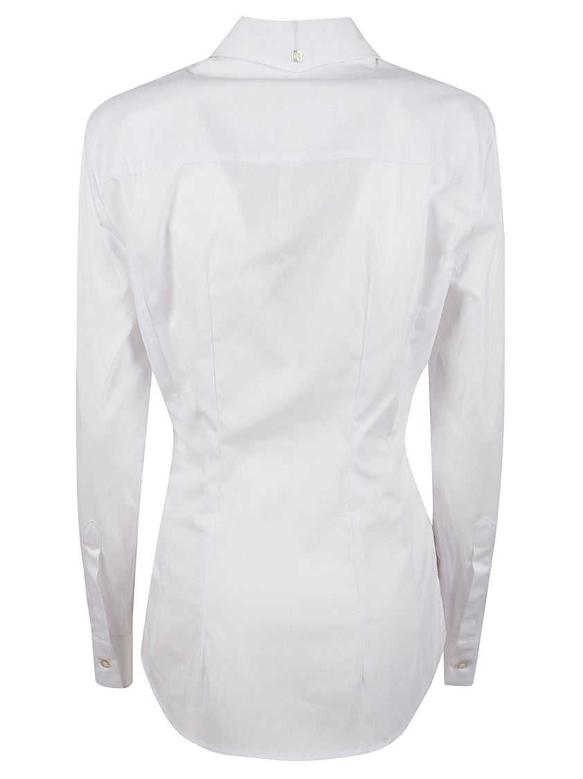 John Richmond Motiosi Tailored Wide-Collar Cotton Shirt