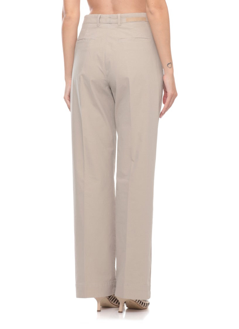 Briglia 1949 Beige Lutetigw Cotton Wide-Leg Pants
