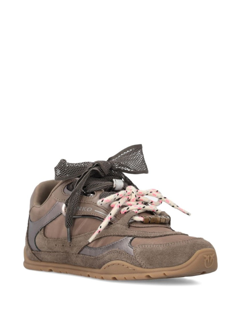 Pinko Brown Sneakers With Suede Insert