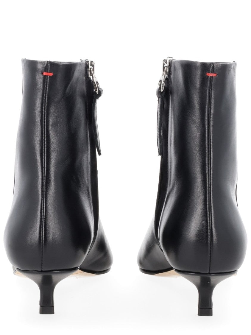 Aeydē Neutrals Sofie Pointed Kitten Heel Nappa Boots