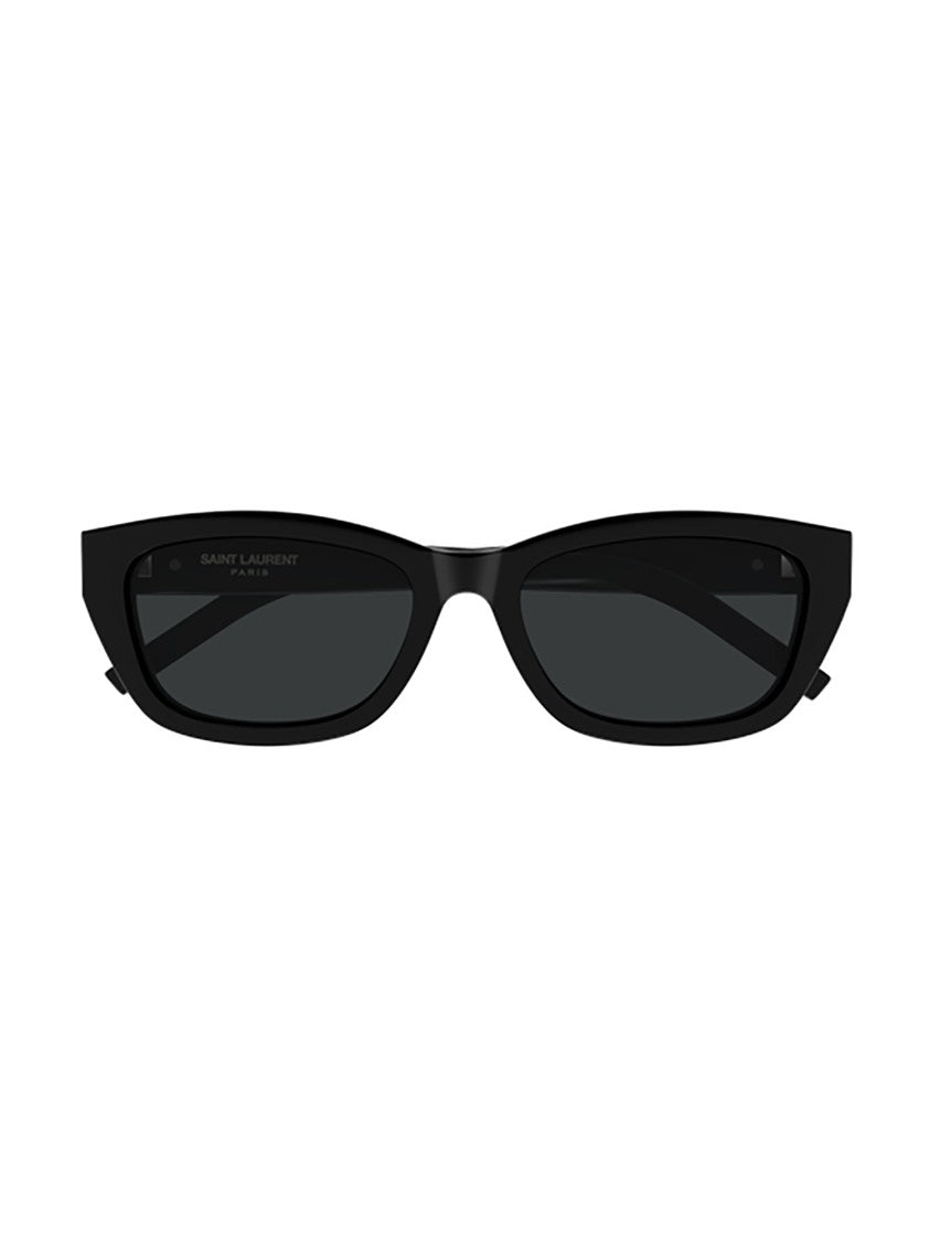 Saint Laurent Rectangular Black Sunglasses With Subtle Gold Logo