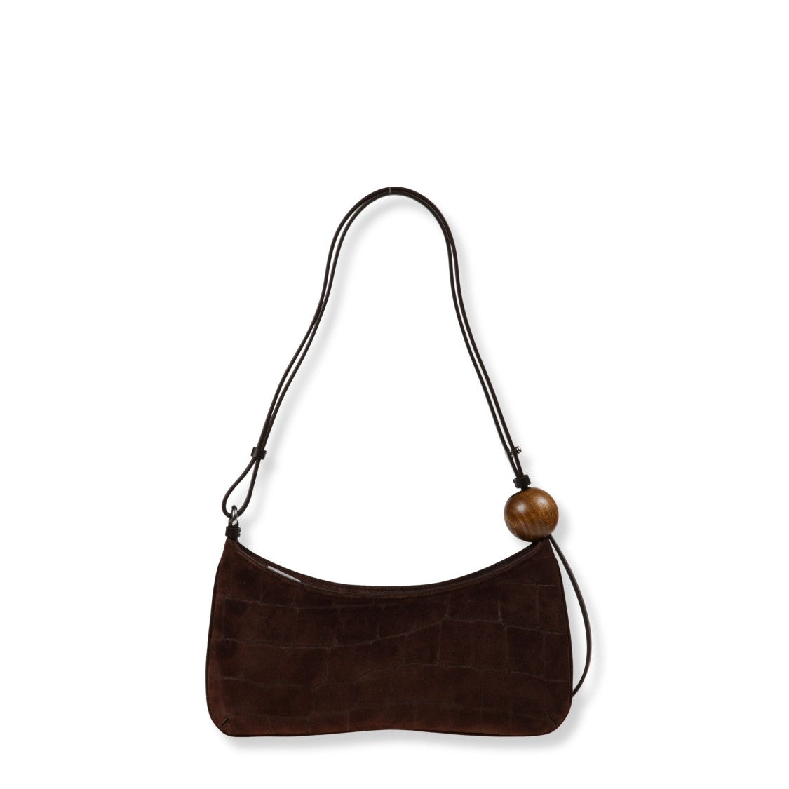 Jacquemus Crocodile-Effect Suede Handbag With Adjustable Leather Strap