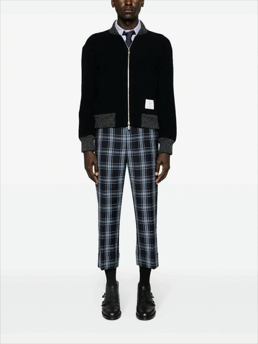 Thom Browne Tricolor Stripe Wool Bomber Jacket