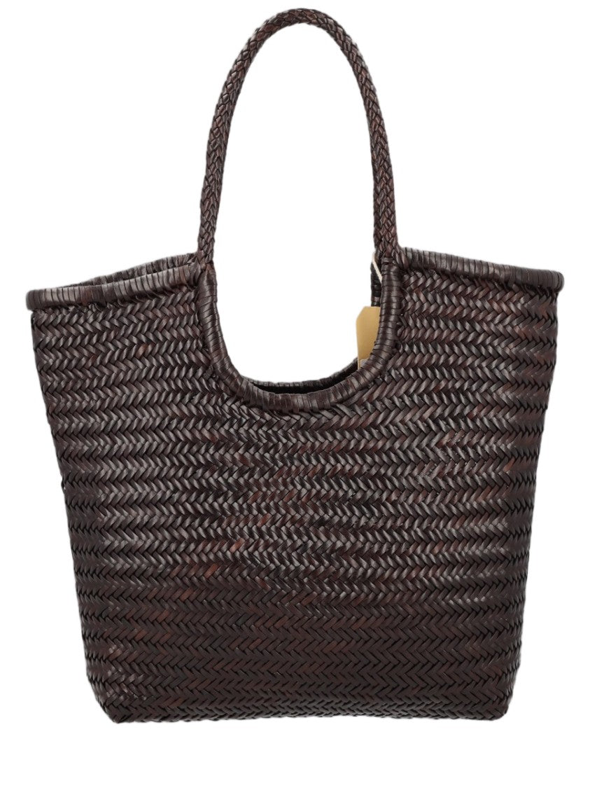 Dragon Diffusion Dark Brown Woven Leather Shoulder Bag