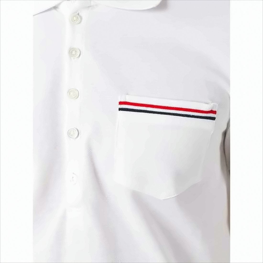 Thom Browne Short-Sleeve Polo Shirt With Tricolor Trim