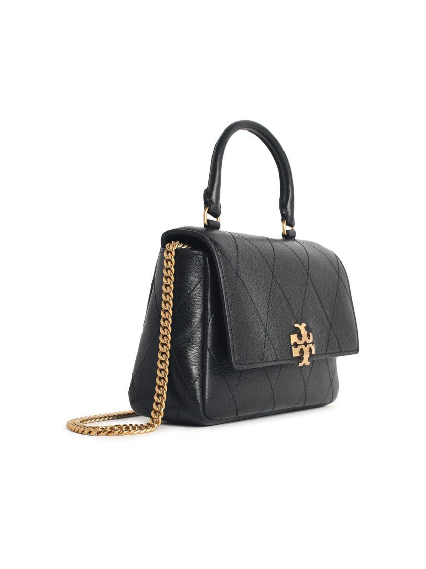 Tory Burch 'Charlie Matelassé' Black Leather Mini Bag