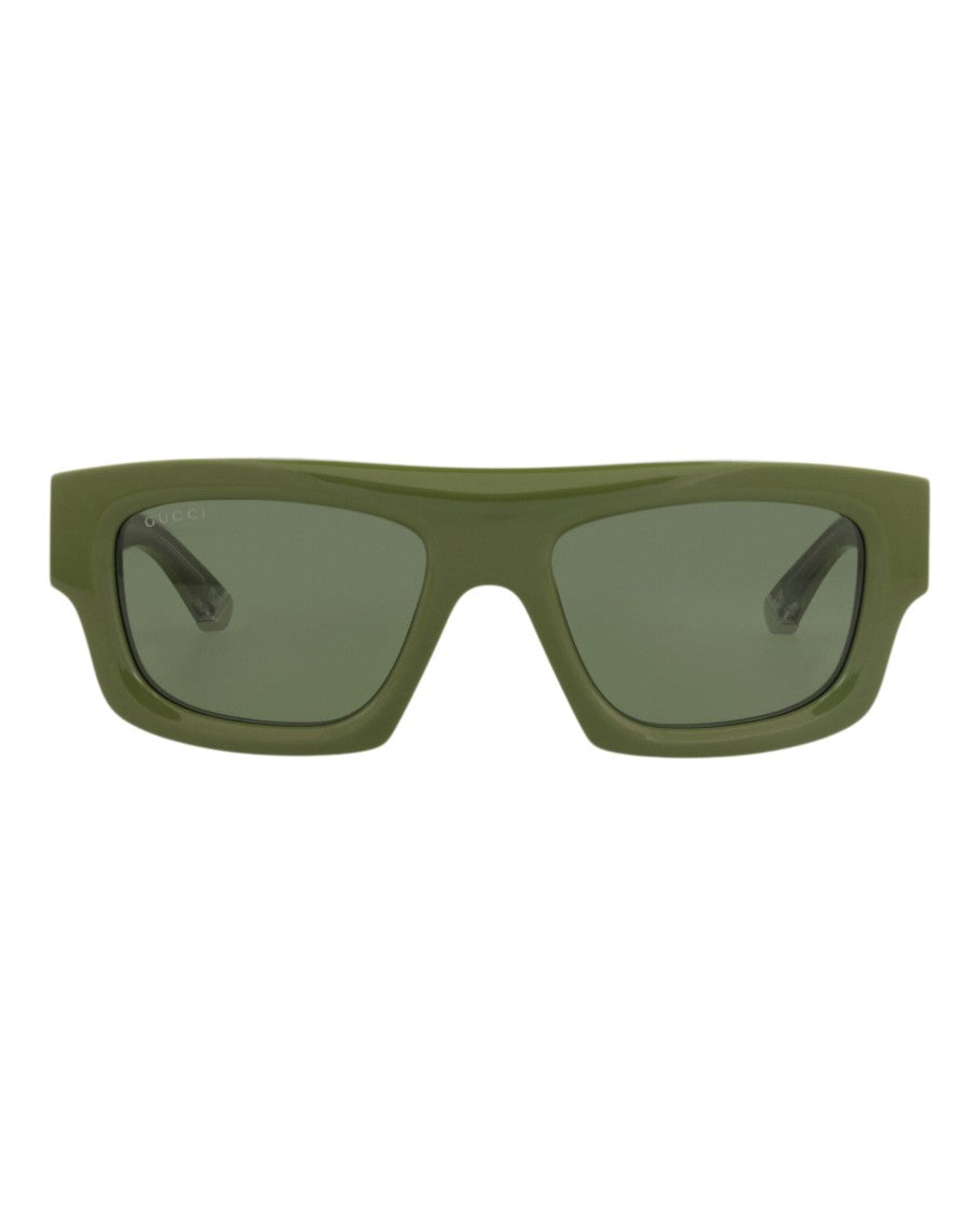 Gucci Square-Frame Recycled Acetate Sunglasses With Saddle Nose Bridge