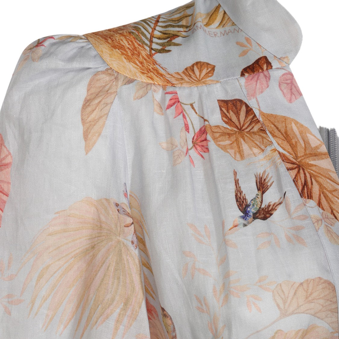 Zimmermann Botanical Print Mini Dress With Fitted Waist