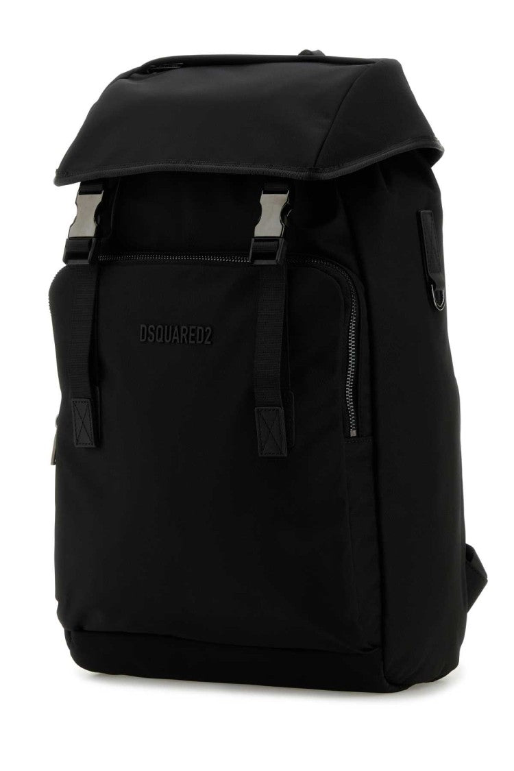 Dsquared2 Black Nylon Urban Backpack