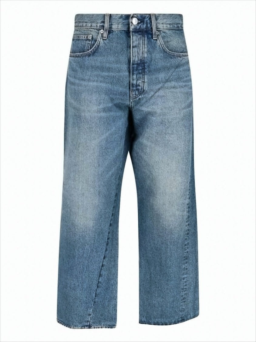 Sunflower Relaxed Wide-Leg Denim Pants With Vintage-Inspired Wash