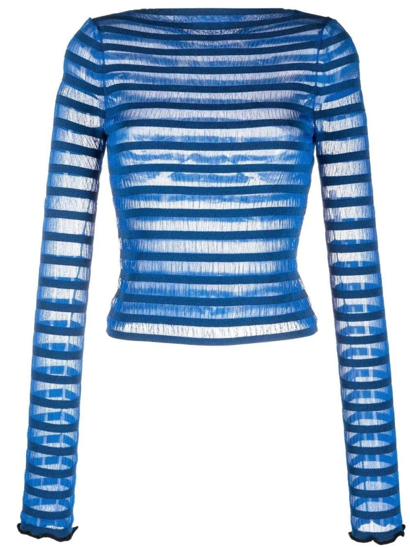 Proenza Schouler Sheer Stripe Sweater With Playful Horizontal Design