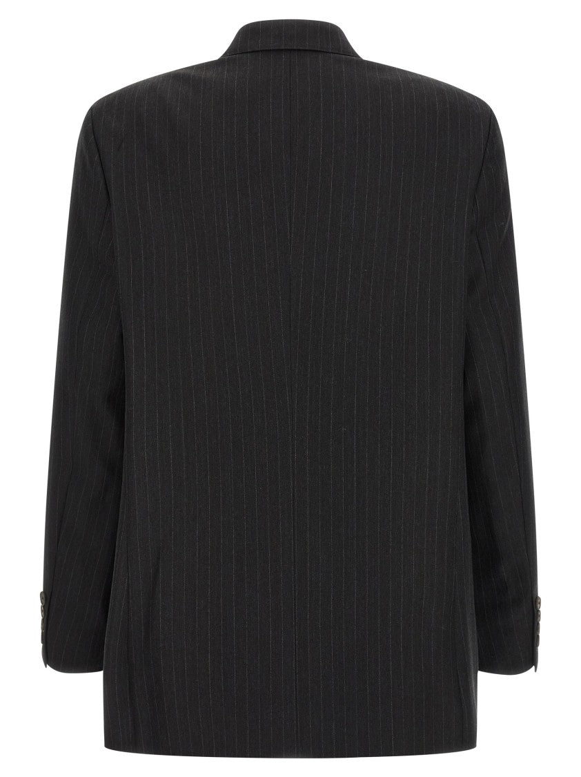 Auralee Pinstriped Long Blazer