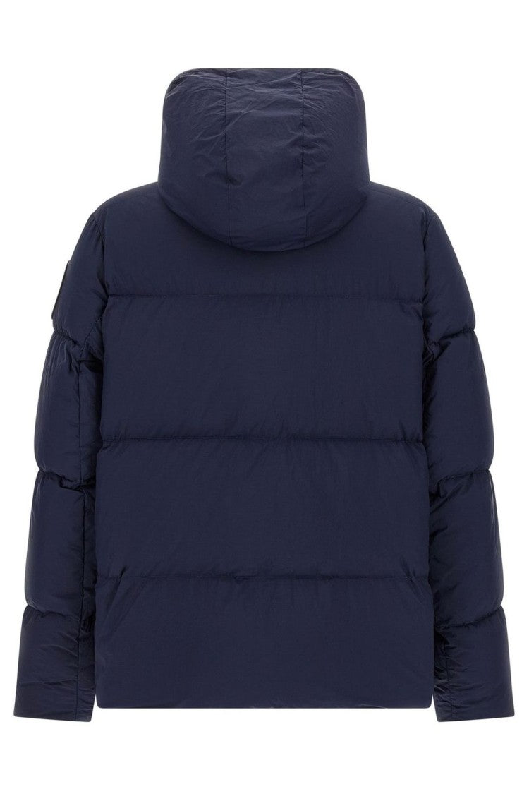 Canada Goose Black Classic Front-Zip Jacket With High Collar And Utility Pockets