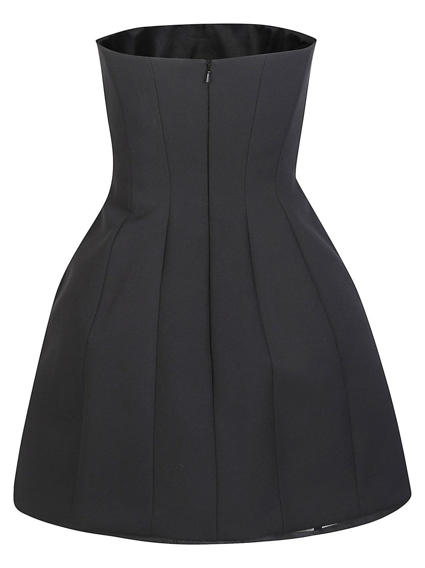 Max Mara Betel Black Structured Bustier Midi Dress