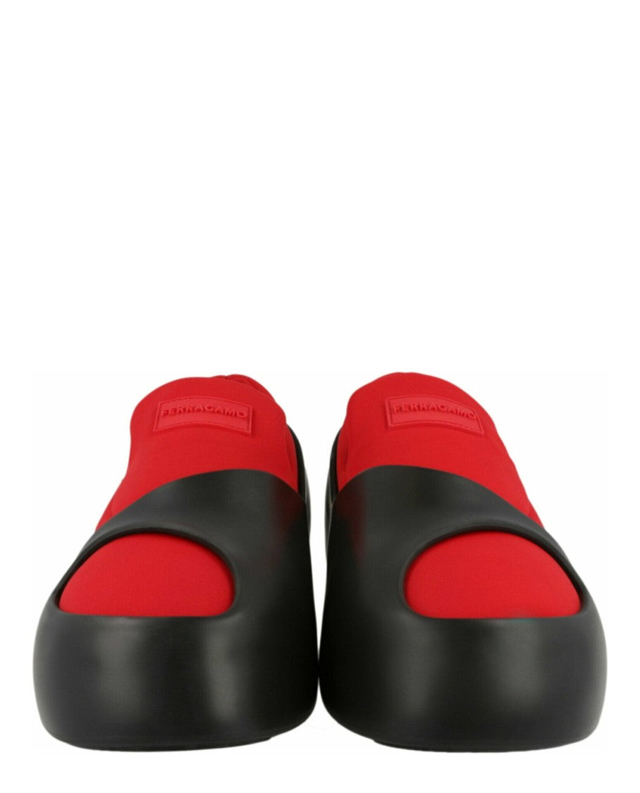 Ferragamo Lunar Paneled Slip-On Sneakers