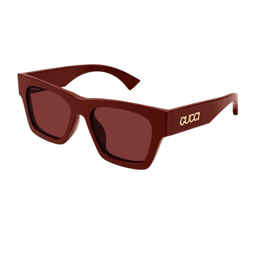 Gucci Gg1835s Linea Name Of Brand Square Cat-Eye Sunglasses In Burgundy Recycled Acetate