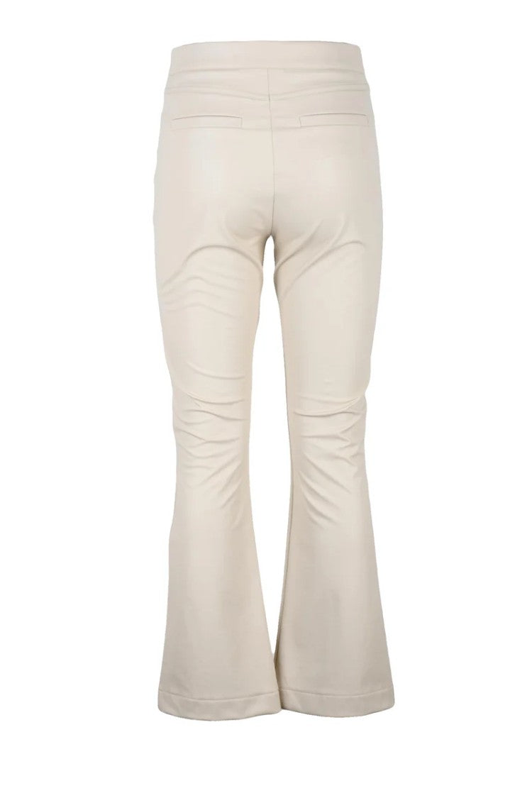 D. Exterior Slightly Flared White Trousers