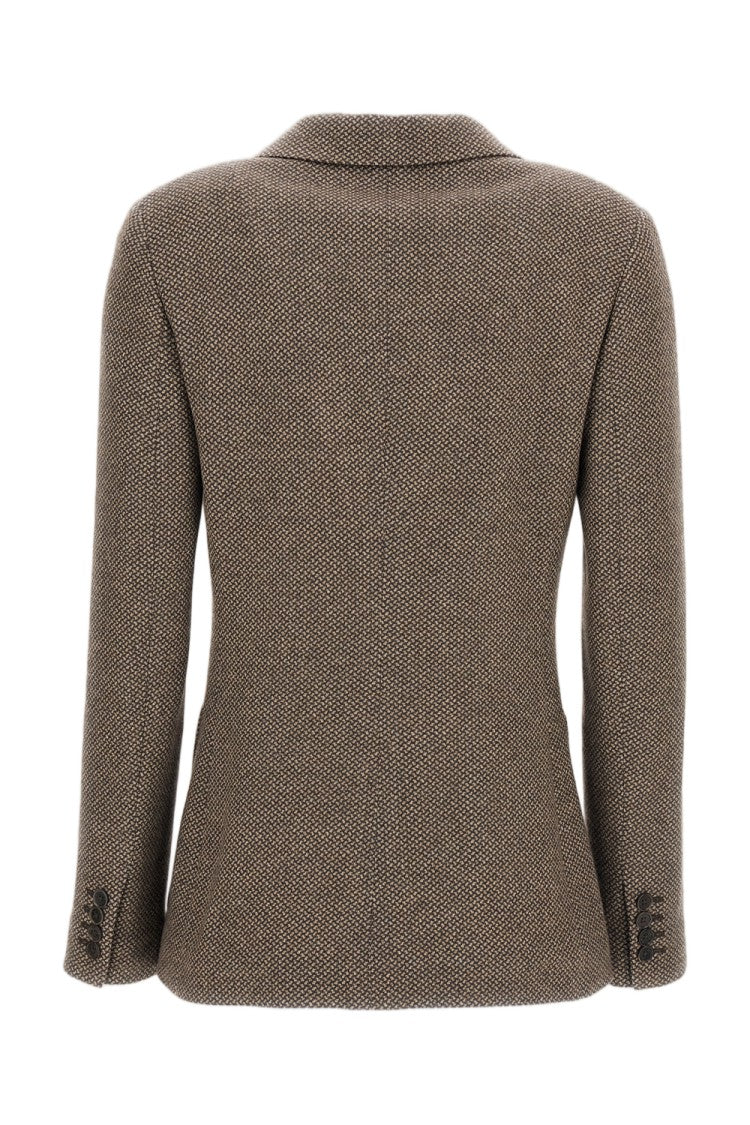 Ralph Lauren Collection Micro Houndstooth Wool-Silk Blend Single-Breasted Blazer